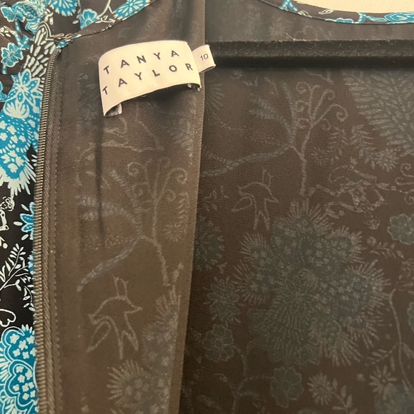 TANYA TAYLOR Raven Paisley Blue Floral Long Sleeve MiniDress - Picture 3 of 3